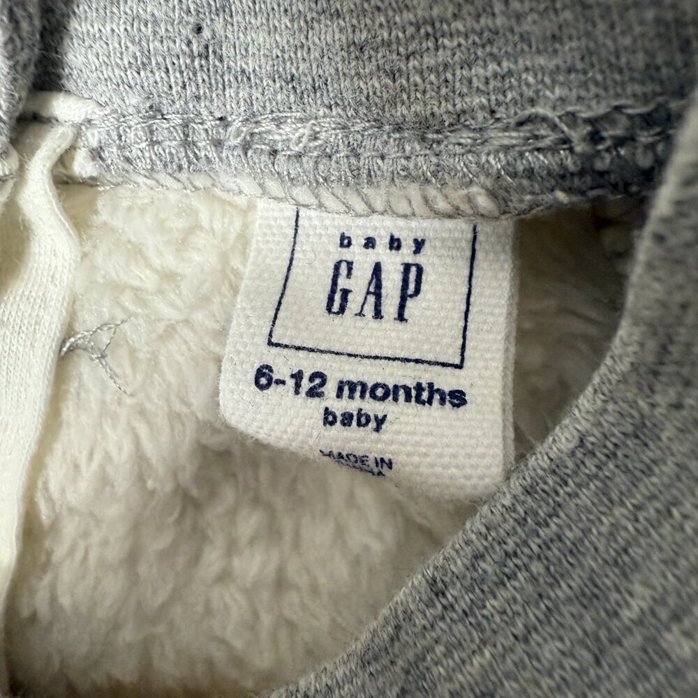 Baby Gap Girls Cozy Bear Fleece Shift Dress, Ivory Frost, 6-12 MOS - Picture 2 of 8